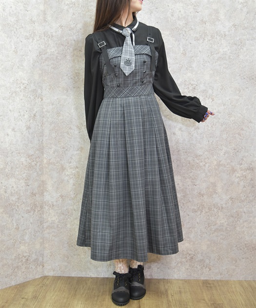 バックリボンチェック柄ジャンパースカート | axes femme | axes バックリボンチェック柄ジャンパースカート | axes femme | axes