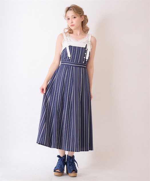 蝶刺繍リボンストライプジャンスカ | axes femme | axes femme 蝶刺繍リボンストライプジャンスカ | axes femme | axes femme