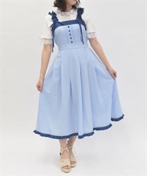 バラ刺繍ギャザーフリルジャンスカ【WEB先行販売】(サックス-F)
