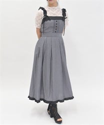 バラ刺繍ギャザーフリルジャンスカ【WEB先行販売】(黒-F)