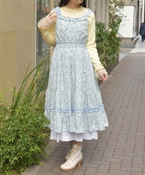 フリル×コットンレースワンピース(白-F)