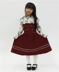 チェーン付ダブルボタンジャンスカ【期間限定価格】(ワイン-120cm)