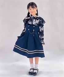 チェーン付ダブルボタンジャンスカ【期間限定価格】(紺-120cm)