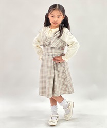 サイドリボンジャンパースカート(ベージュ-120cm)