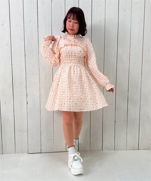 ハートドット刺繍ギンガムワンピース【期間限定価格】 | outlet ハートドット刺繍ギンガムワンピース【期間限定価格】 | outlet