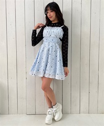 ハートドット刺繍ギンガムワンピース【期間限定価格】 | outlet ハートドット刺繍ギンガムワンピース【期間限定価格】 | outlet