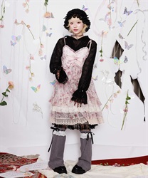 フラワーレースチュニック(ピンク-F)
