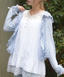 裾レースキャミチュニック(白-F)