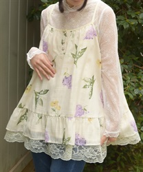 裾レースキャミチュニック(クリーム-F)