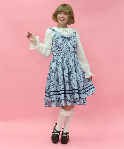 リボン柄ドールジャンパースカート【予約】 | POETIQUE | axes femme
