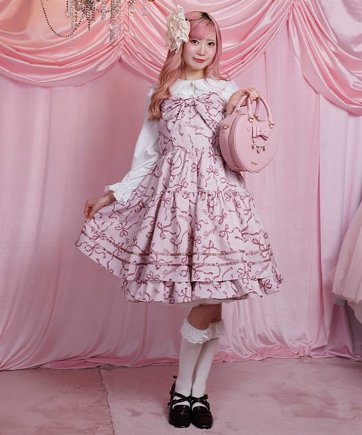 リボン柄ドールジャンパースカート【予約】 | POETIQUE | axes femme