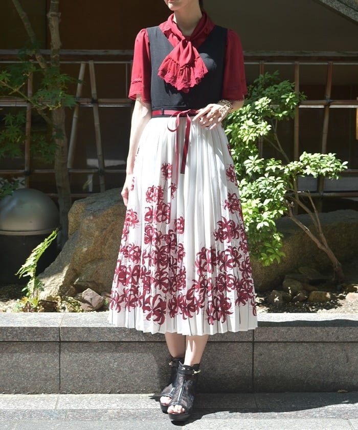 彼岸花柄プリーツジャンスカ | axes femme -outlet- | axes femme 公式