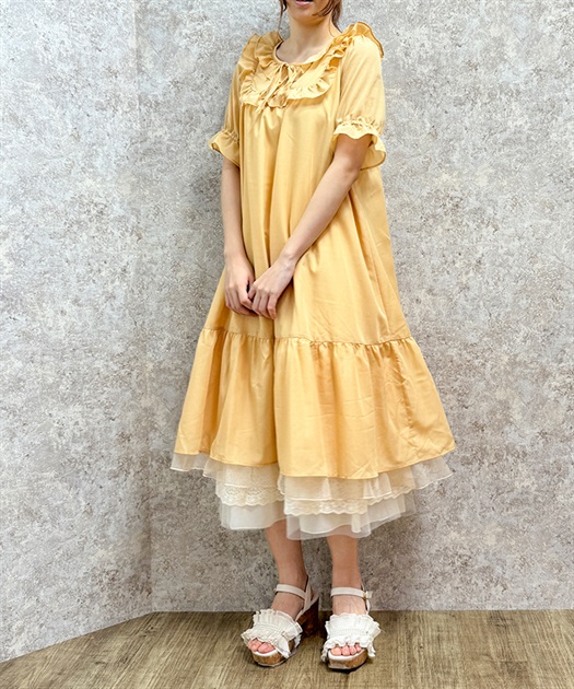 コットン風フリルAラインワンピース | axes femme | axes femme コットン風フリルAラインワンピース | axes femme | axes femme