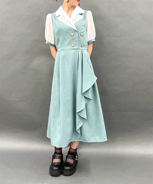 夜空刺繍襟ドッキングワンピース | 衣料 | axes femme online shop 夜空刺繍襟ドッキングワンピース | 衣料 | axes femme online shop