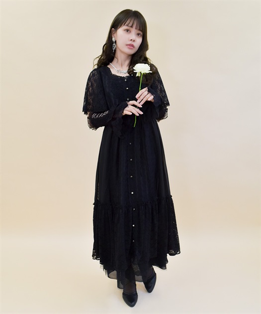 レース×シフォンドレス風ワンピース | outlet | axes femme レース×シフォンドレス風ワンピース | outlet | axes femme