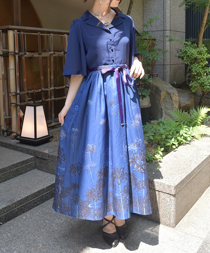 彼岸花柄ワンピース | レディース服・レディースファッション 彼岸花柄ワンピース | レディース服・レディースファッション