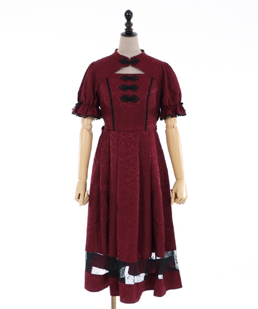 チャイナ釦ジャガードワンピ | outlet | axes femme online shop チャイナ釦ジャガードワンピ | outlet | axes femme online shop