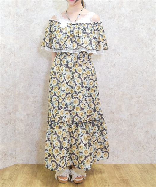 ひまわり柄サマードレス【期間限定価格】 | outlet | axes femme ひまわり柄サマードレス【期間限定価格】 | outlet | axes femme