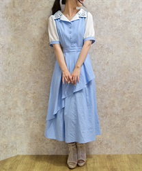 星座刺繍アシメドッキングワンピース【WEB先行販売】(サックス-F)