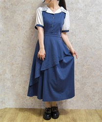星座刺繍アシメドッキングワンピース【WEB先行販売】(紺-F)