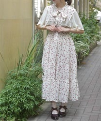 小花柄ブラウス×ワンピースセット【予約】(生成り-F)