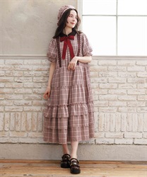 丸襟チェックワンピース【予約】