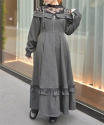 オフショル風ワンピース(黒-F)