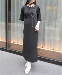 チャイナ金具ロングワンピース【WEB先行販売】(黒-F)