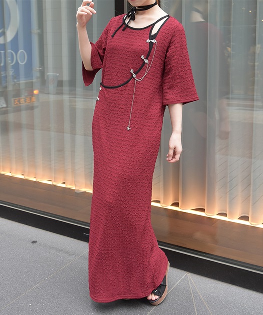 チャイナ金具ロングワンピース【WEB先行販売】