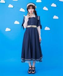 セーラーカラーマリンワンピース【予約】(紺-F)