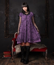 フロッキープリントチュールワンピース【WEB先行販売】(パープル-F)