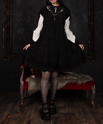 フロッキープリントチュールワンピース【WEB先行販売】(黒-F)