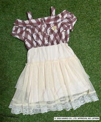 ポムポムプリン/チュールワンピース【予約】(茶-120cm)