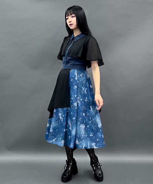 ダークマリンバイカラーワンピース | outlet | axes femme ダークマリンバイカラーワンピース | outlet | axes femme