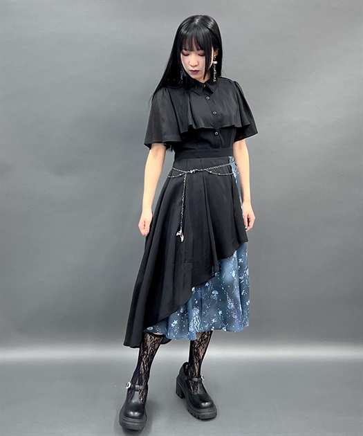 ダークマリンバイカラーワンピース | 衣料 | axes femme online shop ダークマリンバイカラーワンピース | 衣料 | axes femme online shop