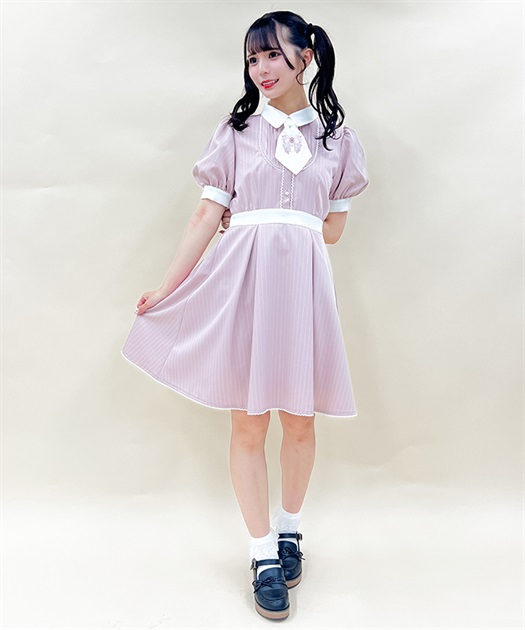 リボン刺繍ネクタイ付きワンピース | 衣料 | axes femme online shop リボン刺繍ネクタイ付きワンピース | 衣料 | axes femme online shop