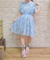 チューリップミニワンピース【2点10%OFF対象商品】(サックス-M)