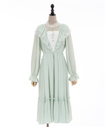 ヴィンテージシフォンワンピース(ミント-Ｍ)