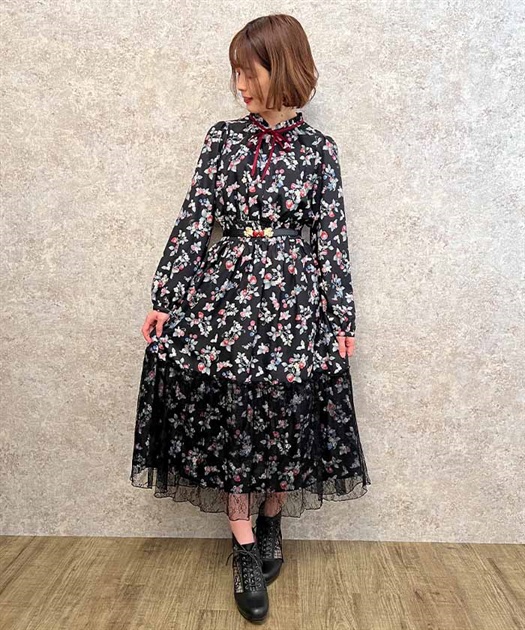 ベリー柄ロングワンピース | outlet | axes femme online shop ベリー柄ロングワンピース | outlet | axes femme online shop