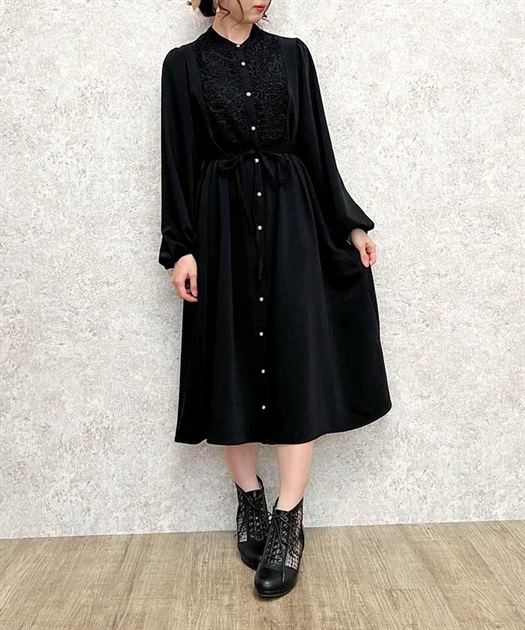 レース切替シャツワンピース | outlet | axes femme online shop レース切替シャツワンピース | outlet | axes femme online shop