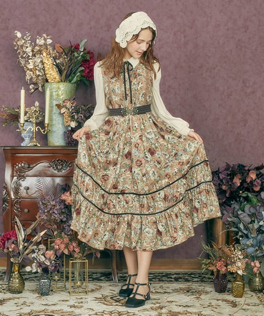 クラシカルフラワーワンピース | outlet | axes femme online shop クラシカルフラワーワンピース | outlet | axes femme online shop