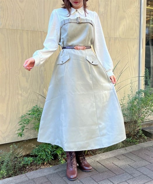 ベルト風ドッキングワンピース | outlet | axes femme online shop ベルト風ドッキングワンピース | outlet | axes femme online shop