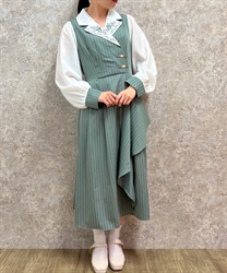 襟刺繍ストライプワンピース | outlet | axes femme online shop