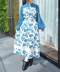 バルーンスリーブフラワーワンピース | レディース服 バルーンスリーブフラワーワンピース | レディース服