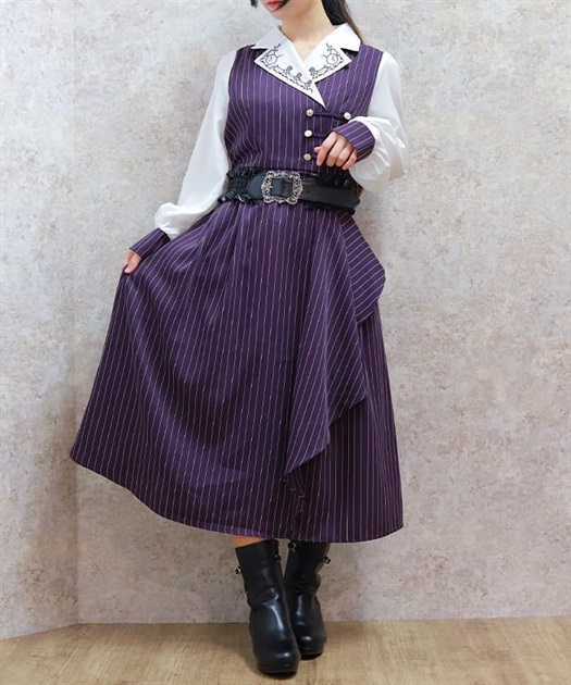 薔薇×時計刺繍ドッキングワンピース | レディース服・レディース 薔薇×時計刺繍ドッキングワンピース | レディース服・レディース