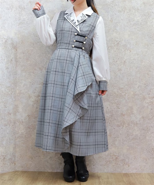 薔薇×時計刺繍ドッキングワンピース | レディース服・レディース 薔薇×時計刺繍ドッキングワンピース | レディース服・レディース