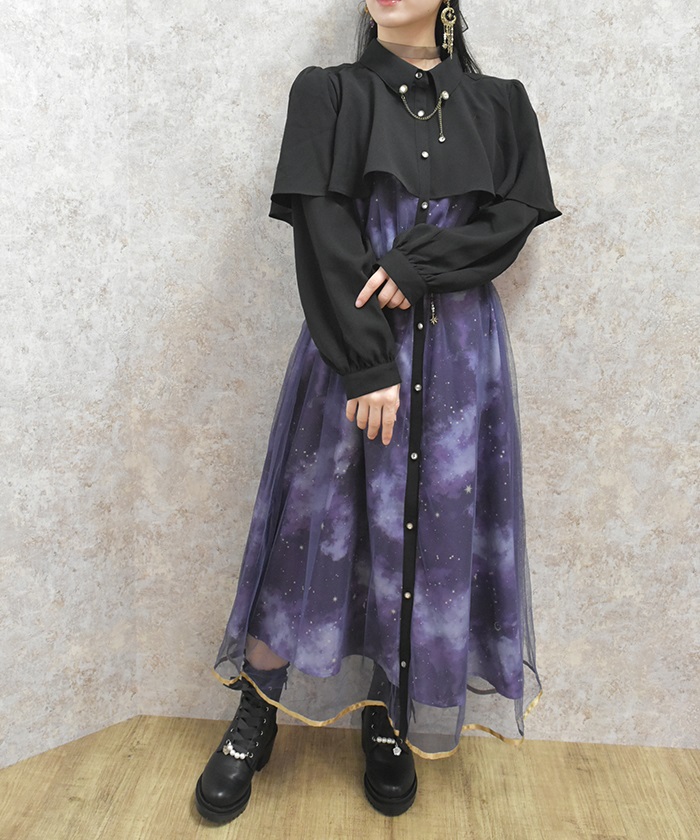 テレスコーププリントケープ風ワンピース | レディース服 テレスコーププリントケープ風ワンピース | レディース服