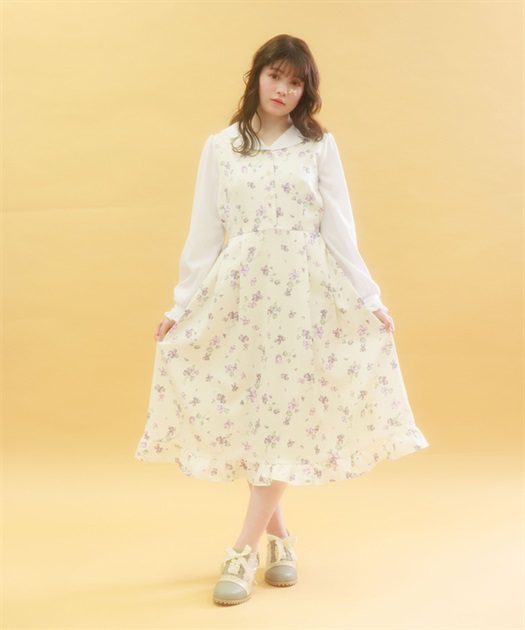 すみれ柄セーラー襟ワンピース【予約】 | レディース服 すみれ柄セーラー襟ワンピース【予約】 | レディース服