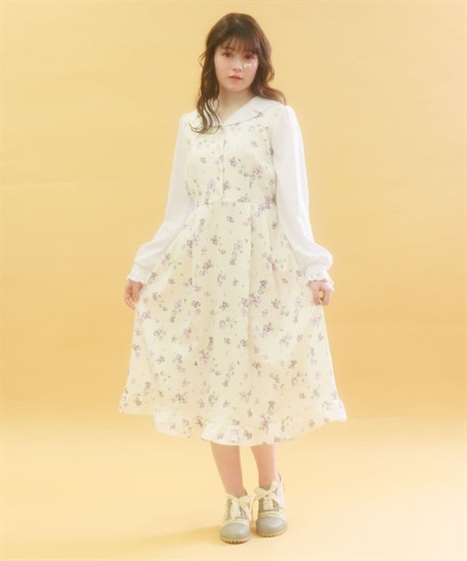 すみれ柄セーラー襟ワンピース | axes femme | axes femme すみれ柄セーラー襟ワンピース | axes femme | axes femme