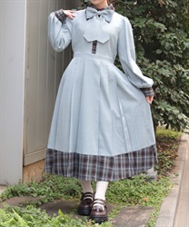 バイカラーチェックワンピース(ミント-F)